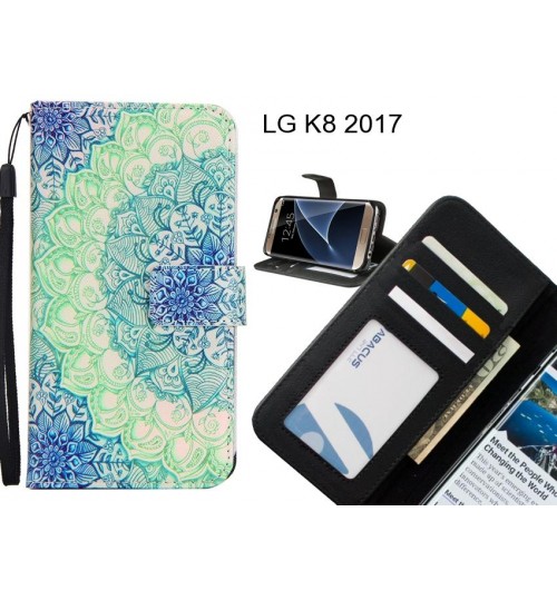 LG K8 2017 case 3 card leather wallet case printed ID