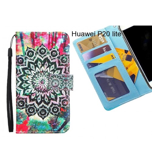 Huawei P20 lite case 3 card leather wallet case printed ID