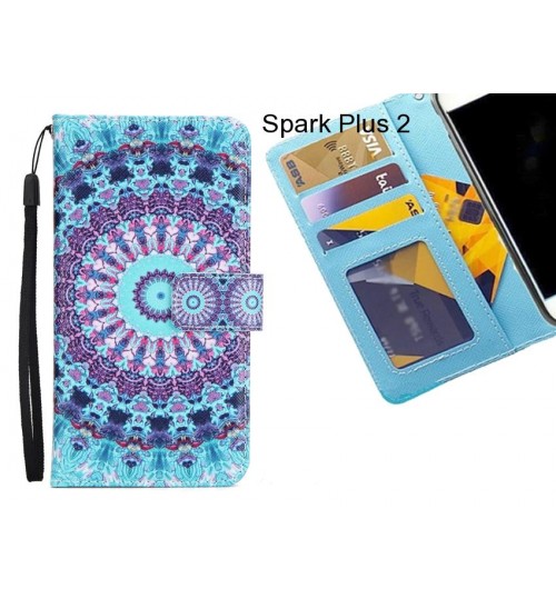 Spark Plus 2 case 3 card leather wallet case printed ID