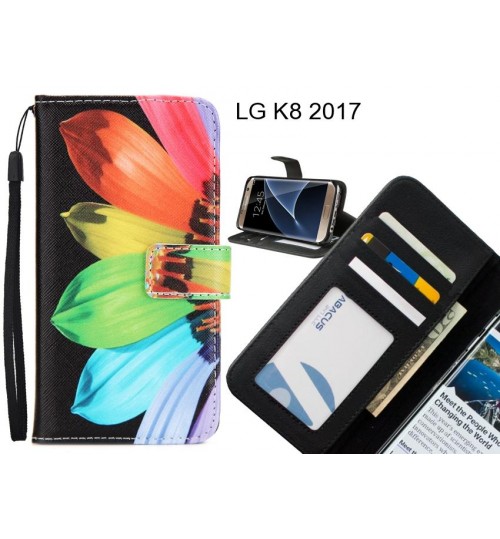 LG K8 2017 case 3 card leather wallet case printed ID