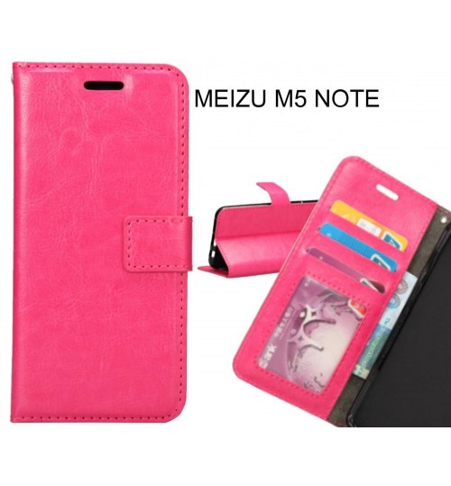 Meizu M5 Note Case Wallet Leather Magnetic Smart Flip Folio Case - Hot Pink