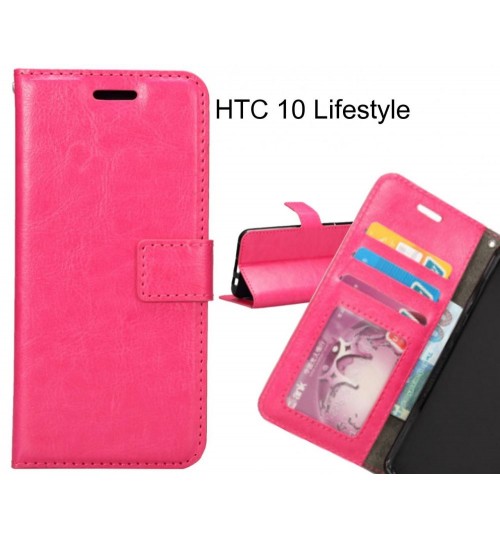 Htc 10 Lifestyle Case Wallet Leather Magnetic Smart Flip Folio Case - Hot Pink