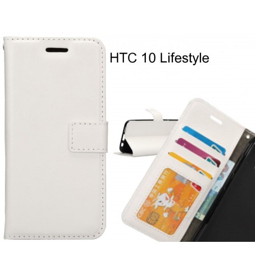Htc 10 Lifestyle Case Wallet Leather Magnetic Smart Flip Folio Case - White