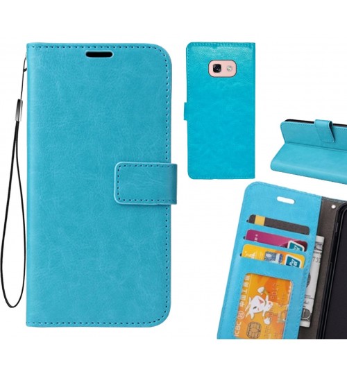 Galaxy A3 2017 Case Wallet Leather Magnetic Smart Flip Folio Case - Blue