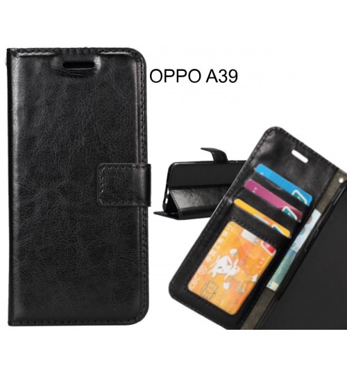 Oppo A39 Case Wallet Leather Magnetic Smart Flip Folio Case - Black