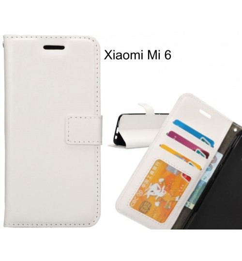 Xiaomi Mi 6 Case Wallet Leather Magnetic Smart Flip Folio Case - White