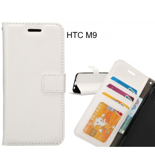 Htc M9 Case Wallet Leather Magnetic Smart Flip Folio Case - White