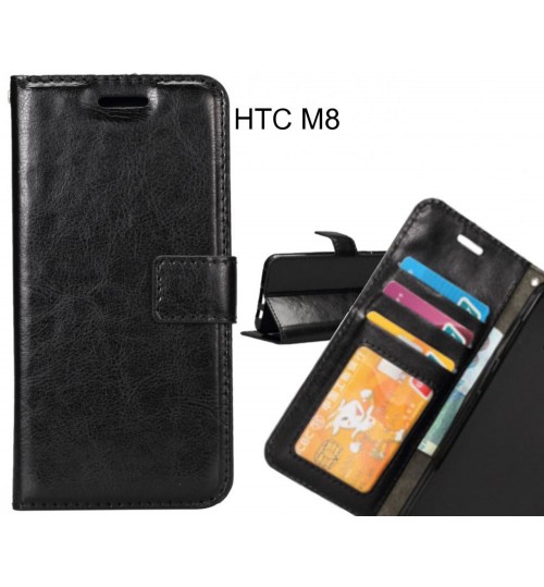 Htc M8 Case Wallet Leather Magnetic Smart Flip Folio Case - Black