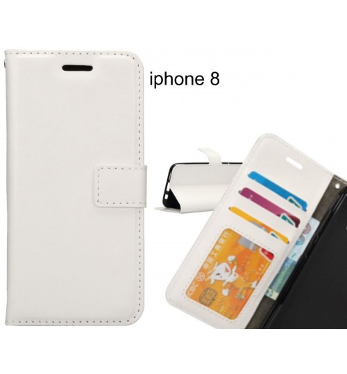 Iphone 8 Case Wallet Leather Magnetic Smart Flip Folio Case - White
