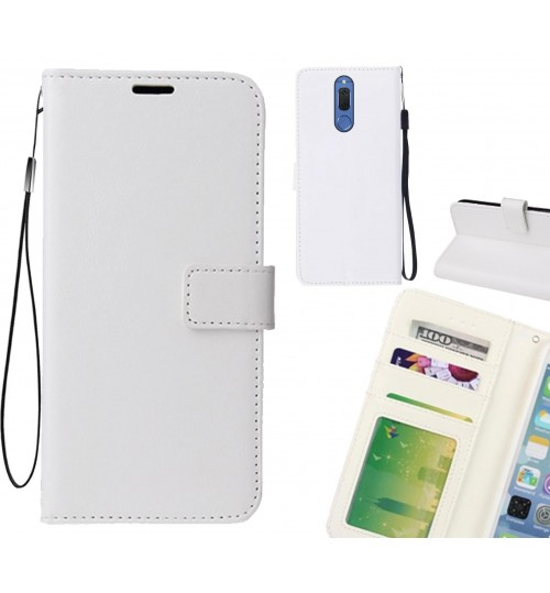 Huawei Nova 2i Case Wallet Leather Magnetic Smart Flip Folio Case - White