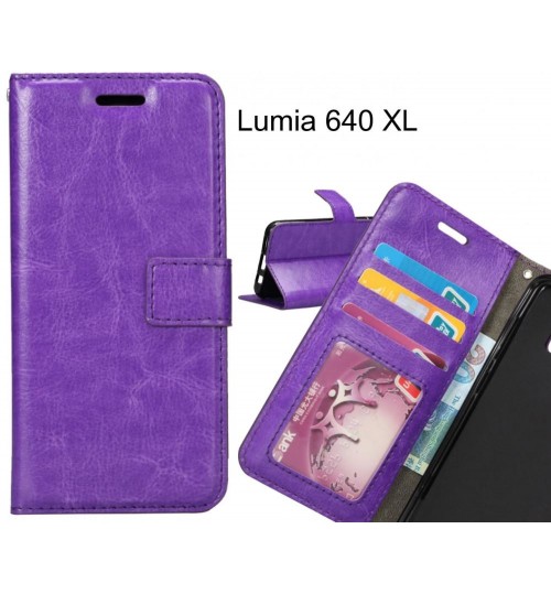 Lumia 640 Xl Case Wallet Leather Magnetic Smart Flip Folio Case - Purple