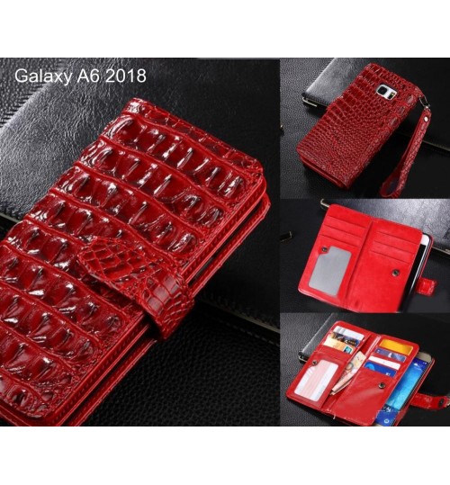 Galaxy A6 2018 case Croco wallet Leather case