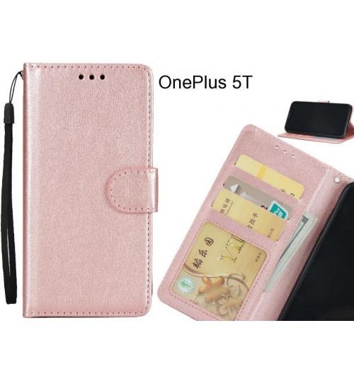 OnePlus 5T case Silk Texture Leather Wallet Case