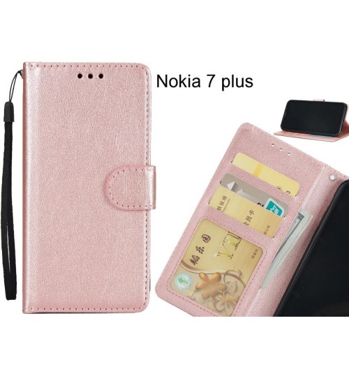 Nokia 7 plus case Silk Texture Leather Wallet Case
