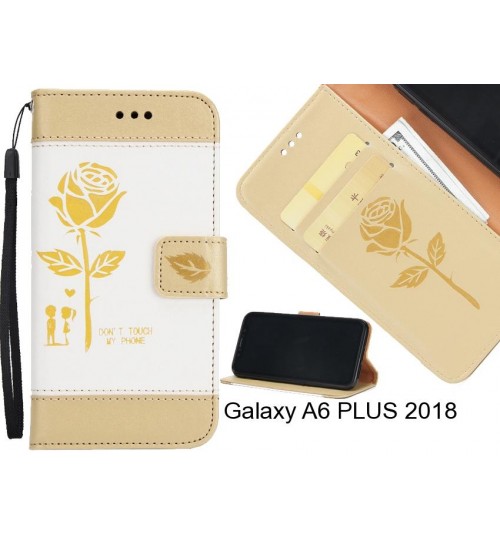 Galaxy A6 PLUS 2018 case 3D Embossed Rose Floral Leather Wallet cover case