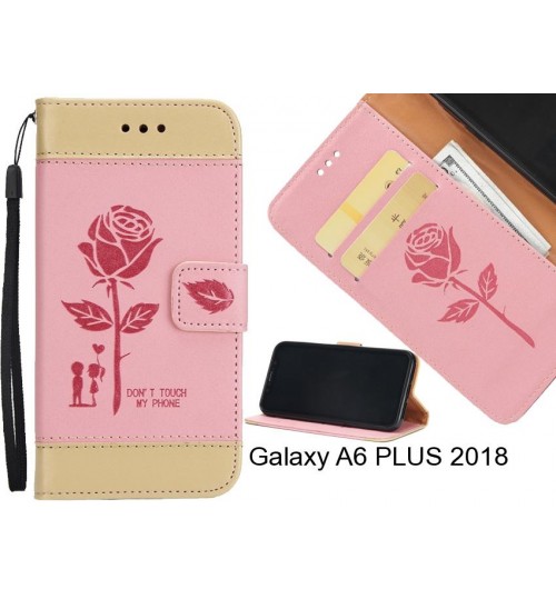 Galaxy A6 PLUS 2018 case 3D Embossed Rose Floral Leather Wallet cover case