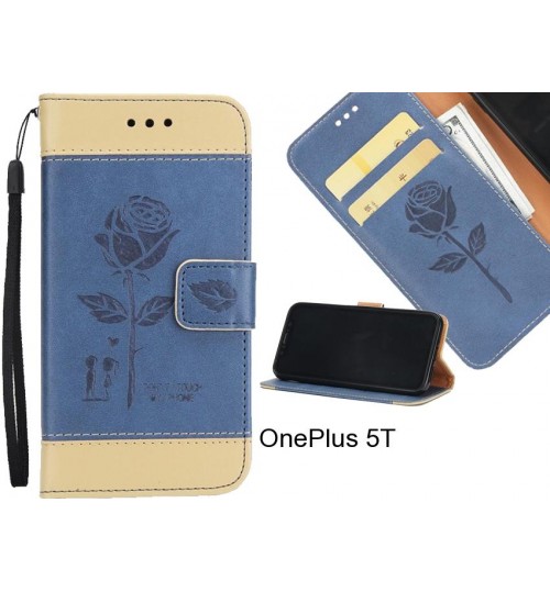 OnePlus 5T case 3D Embossed Rose Floral Leather Wallet cover case