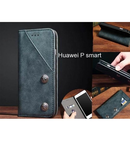 Huawei P smart Case ultra slim retro leather wallet case 2 cards magnet
