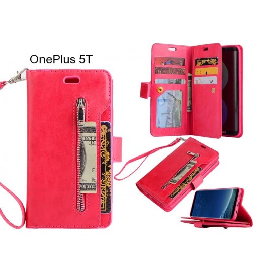 OnePlus 5T case 10 cards slots wallet leather case with zip