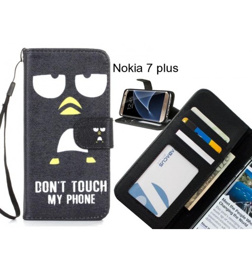 Nokia 7 plus case 3 card leather wallet case printed ID