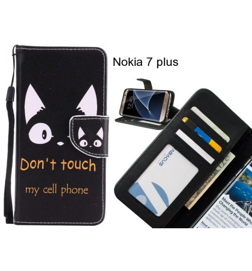 Nokia 7 plus case 3 card leather wallet case printed ID