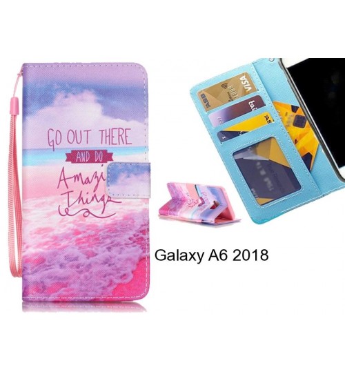 Galaxy A6 2018 case 3 card leather wallet case printed ID