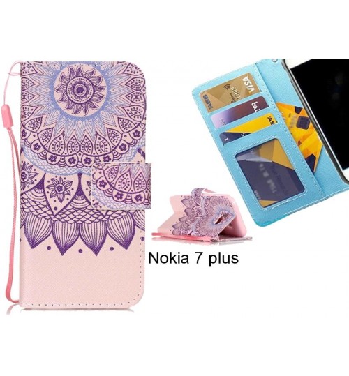 Nokia 7 plus case 3 card leather wallet case printed ID