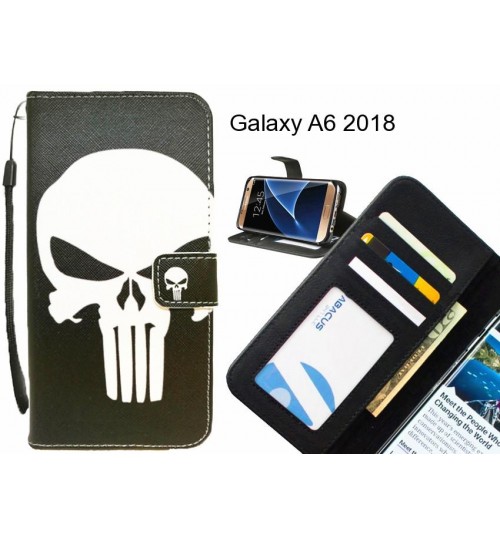 Galaxy A6 2018 case 3 card leather wallet case printed ID