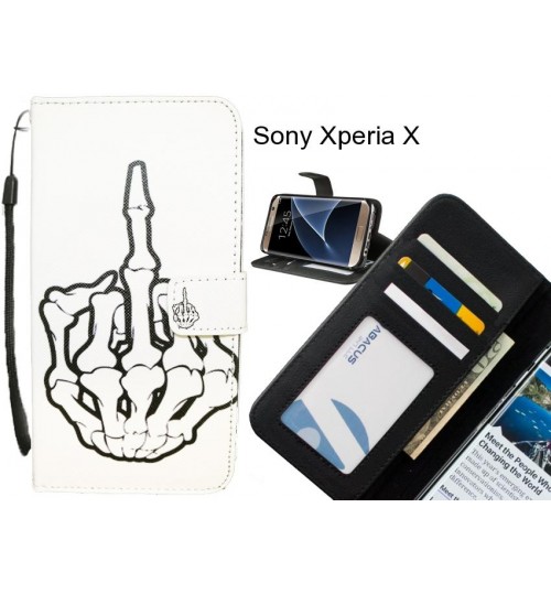 Sony Xperia X case 3 card leather wallet case printed ID