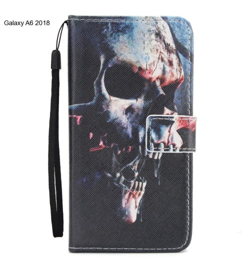 Galaxy A6 2018 case 3 card leather wallet case printed ID