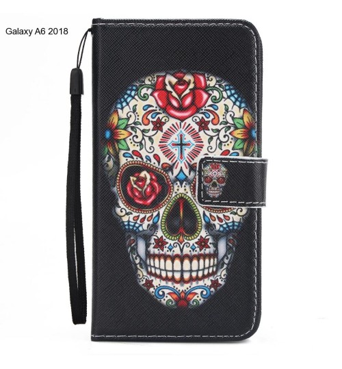 Galaxy A6 2018 case 3 card leather wallet case printed ID