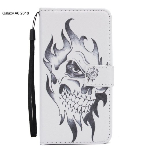 Galaxy A6 2018 case 3 card leather wallet case printed ID