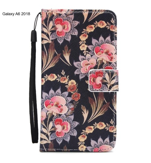 Galaxy A6 2018 case 3 card leather wallet case printed ID