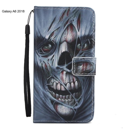 Galaxy A6 2018 case 3 card leather wallet case printed ID