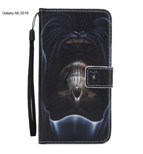 Galaxy A6 2018 case 3 card leather wallet case printed ID