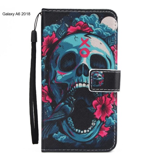 Galaxy A6 2018 case 3 card leather wallet case printed ID