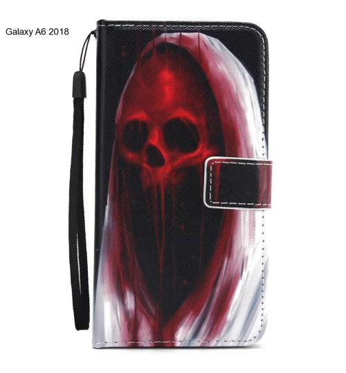 Galaxy A6 2018 case 3 card leather wallet case printed ID