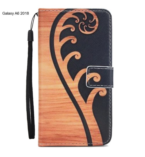 Galaxy A6 2018 case 3 card leather wallet case printed ID