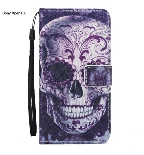 Sony Xperia X case 3 card leather wallet case printed ID