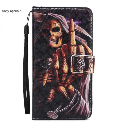 Sony Xperia X case 3 card leather wallet case printed ID