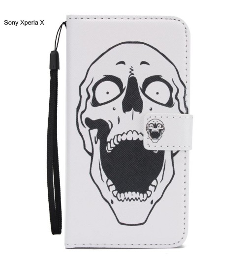 Sony Xperia X case 3 card leather wallet case printed ID