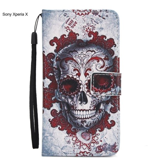 Sony Xperia X case 3 card leather wallet case printed ID