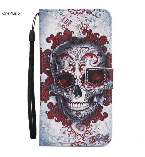 OnePlus 5T case 3 card leather wallet case printed ID