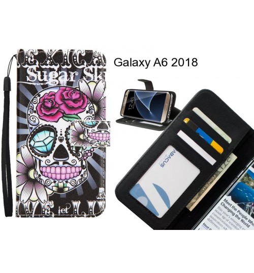 Galaxy A6 2018 case 3 card leather wallet case printed ID