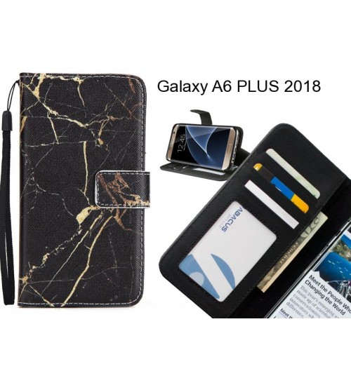 Galaxy A6 PLUS 2018 case 3 card leather wallet case printed ID