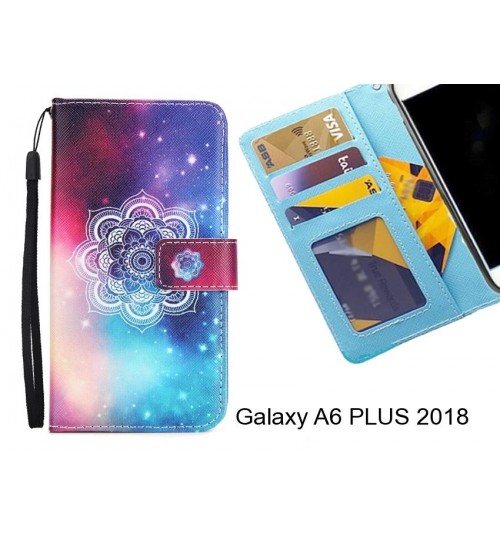 Galaxy A6 PLUS 2018 case 3 card leather wallet case printed ID