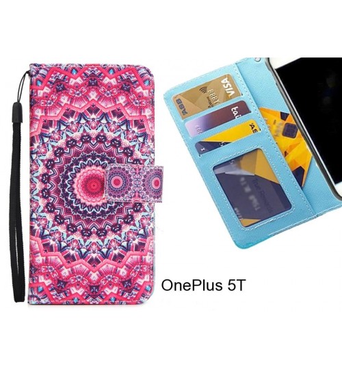 OnePlus 5T case 3 card leather wallet case printed ID