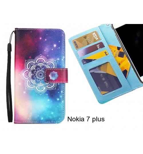 Nokia 7 plus case 3 card leather wallet case printed ID