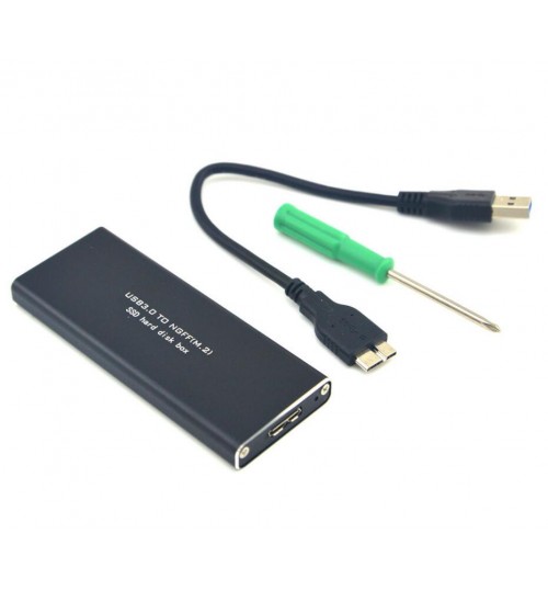 HDD SSD Disk Drive USB 3.0 to NGFF M.2 B External Enclosure Card Cover