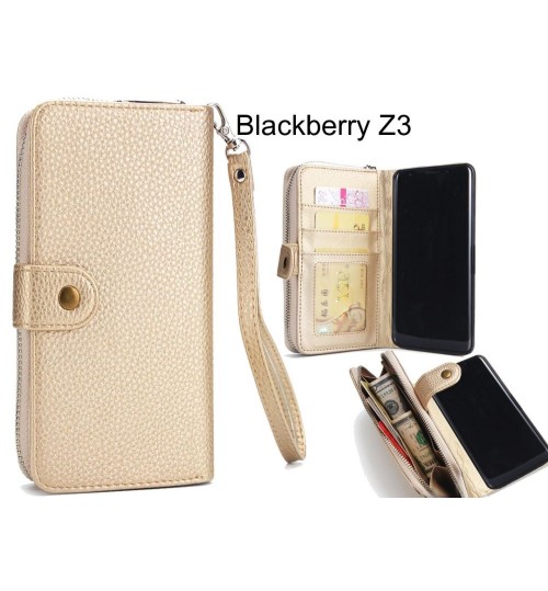 Blackberry Z3 Coin Wallet Case Full Wallet Leather Case - Gold